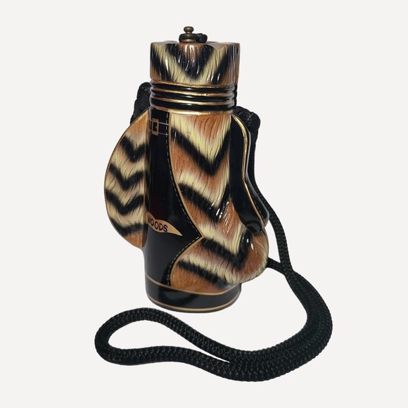 Timmy Woods Golf Bag Clutch Shoulder Crossbody Bag Wood Black Brown Zebra Print - Picture 1 of 17